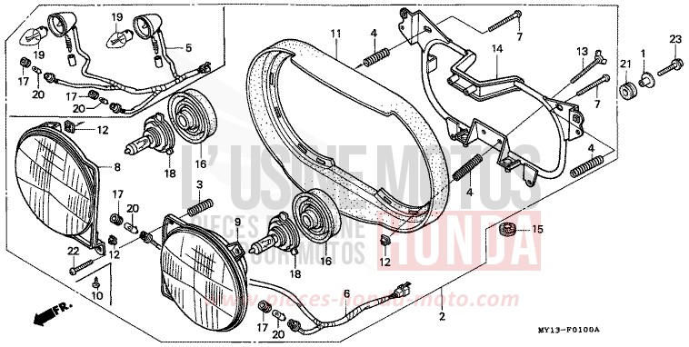 SCHEINWERFER von Africa Twin 750 G1301 (G1301) von 1994